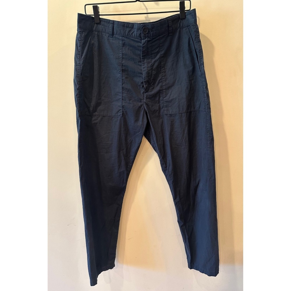 COS‎ Men's Pants 34R Navy 100% Cotton Pull-On Khakis Elastic Waist Summer wear